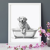 Badezimmer Poster Golden Retriever Hund in der Badewanne