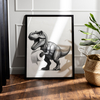 T-Rex Dinosaurier Poster hält Toilettenpapier