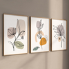 3er Poster Set Abstrakte Blumen