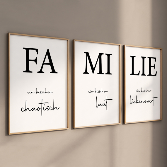 3er Poster Set Familie