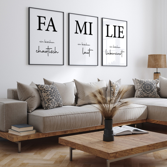 3er Poster Set Familie